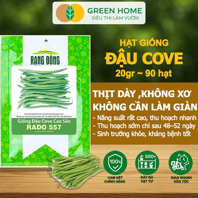 Hạt Giống Đậu Cove GreenHome, Gói 20g~90 hạt, Dễ Trồng, Nảy Mầm Cao, Thu Hoạch Nhanh, Năng Suất T07
