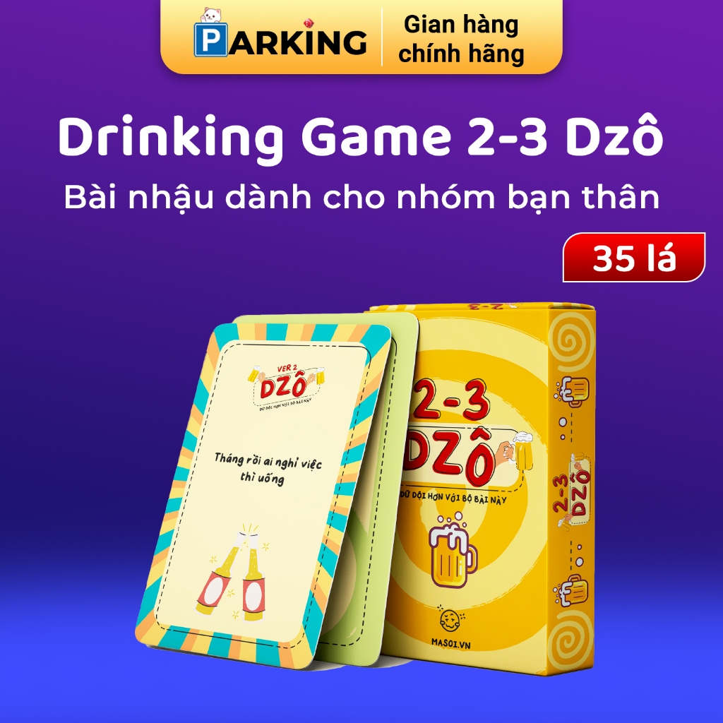 Bộ Bài Drinking 2-3 Dzo Game Nhậu Drinking Party Game Uống Bia 35 Lá