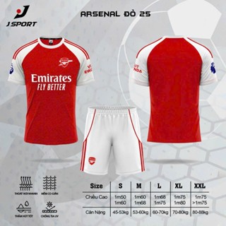 Áo bóng đá Arsenal đỏ in theo yêu cầu, vải thun lạnh, logo áo quần thêu, #Lenhansport