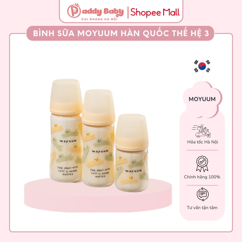 BÌNH SỮA MOYUUM PPSU HÀN QUỐC THẾ HỆ 3