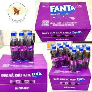  Thùng 24 Chai Nước Ngọt Giải Khát Có Gas Fanta Nho 300ml chai 