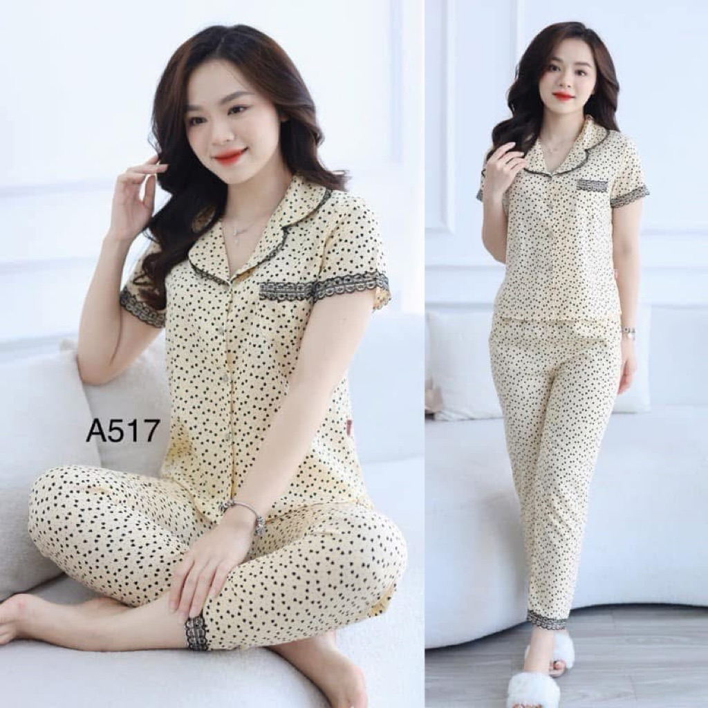 ( NEW ) Bộ Đồ Ngủ Nữ Pijama Quần dài tay lỡ Họa Tiết Đẹp Chất Lụa Cao Cấp Thoáng Mềm, Thấm Hút Co Gi