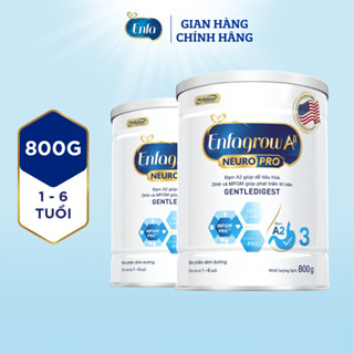 [V] Bộ 2 lon sữa bột Enfagrow A2 Neuropro 3 giúp dễ tiêu hóa, hấp thu cho trẻ từ 1-6 tuổi - 800g/lon