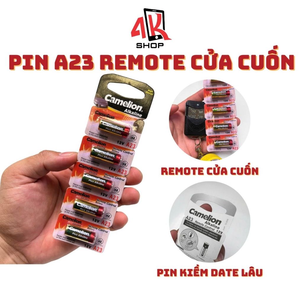  Pin remote cửa cuốn A23 23A 12V hàng Camelion dạng pin kiềm dùng lâu hết 