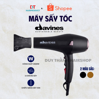 Máy Sấy Tóc DAVINES 2500W - Ổ Cắm 2 Chân, Công Suất Mạnh, Sấy Nhanh, Dùng Cho Salon & Gia Đình.