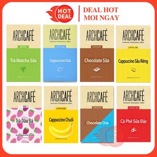   ĐỦ VỊ  Cà Phê Hòa Tan Archcafé Cappuccino Dừa Chuối Sữa Đặc Matcha Sữa Cà Phê Đá Chocolate Dừa Hộp 240G 