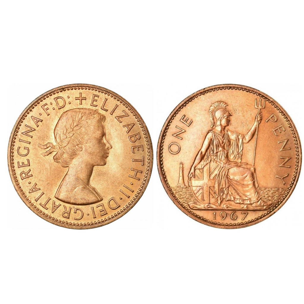 Đồng xu 1 penny Anh  1961 - 1970