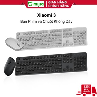 Bàn Phím và Chuột Không Dây Xiaomi 3 2.4G USB, Siêu Nhạy Không Gây Ồn, mỏng nhẹ nha, gõ êm, có kèm pin