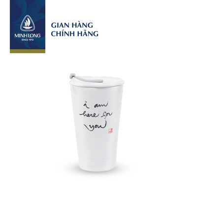 Ly Sứ Dưỡng Sinh Minh Long 480 ml + nắp ống hút (K1) -  I am here for you (Giao ngẫu nhiên trong 2 mẫu)