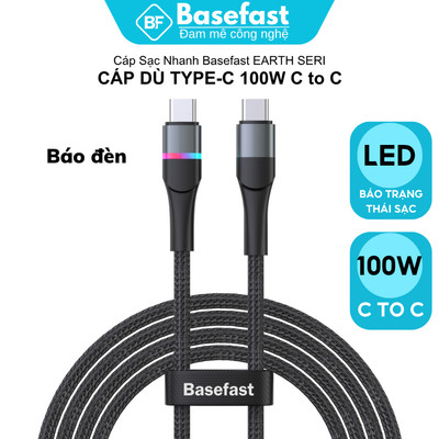 Dây sạc nhanh Type C 100W Basefast cáp dù chống đứt gãy cho samsung xiaomi máy tính bảng