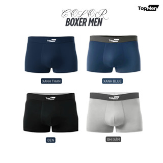 COMBO 4 Quần Lót Nam boxer nam TOPMEN thun lạnh thoáng khí co giãn 4, hình in 3D dập nổi, mát lạnh thể thao