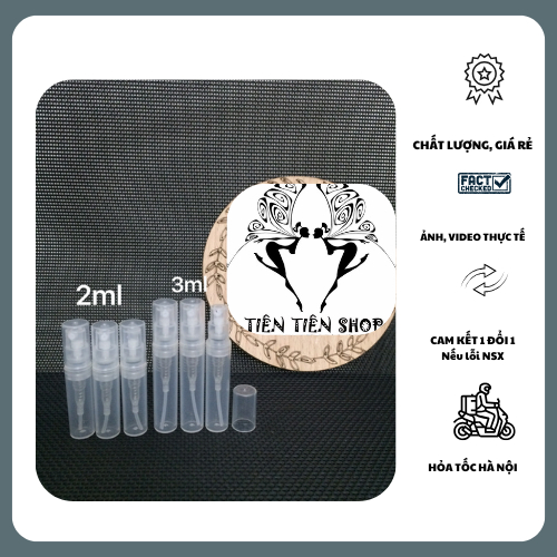 5 Chai nhựa 2ml,3ml chiết nước hoa tientienshop