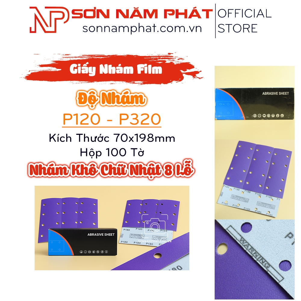 Giấy Nhám Film Tím Chữ Nhật Kích Thước 70x198mm P120 – P320