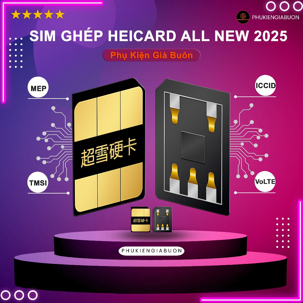 Sim Ghép Heicard Mới Nhất All New 2025 Bản Cứng Fix Full Cho Máy CNC 2 Sim