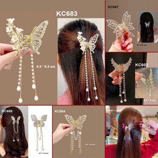 GOTI - Kẹp Cua Kiểu Kẹp Nữa Đầu Hình Bướm Phối Tua Rua Nữ Tính KC683