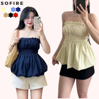 Áo Bí Cúp Ngực Dáng Xòe Chất Đũi Gió 2 Lớp SOFIRE, ÁO Quây Nữ Nhún Ngực Nhiều Màu Phong Cách Tiểu Thư Đi Biển Mùa Hè