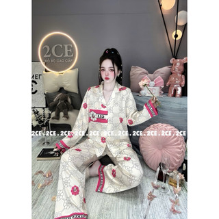 (M2) Đồ Bộ 2CE (43-60kg) Tay dài tk- Lụa Latin tơ tằm
