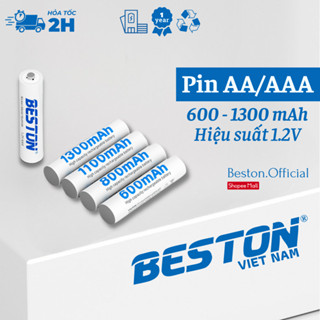 Lẻ 1 viên pin sạc AAA 1.2V Ni-Mh dung lượng 600mAh đến 1300mAh - (BẢO HÀNH 1 NĂM) - BESTON