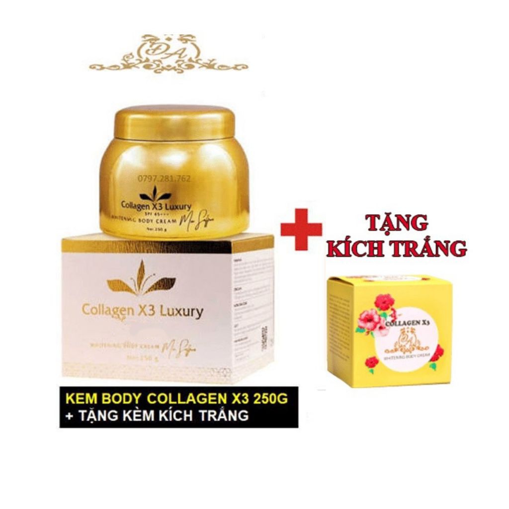 [CHÍNH HÃNG] COMBO KEM BODY COLLAGEN X3 LUXURY + KÍCH TRẮNG COLLAGEN X3