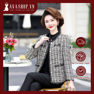 Áo Khoác Dạ Mùa Xuân Cho Mẹ Lịch Sự AD35 - Hàng Quảng Châu Cao Cấp