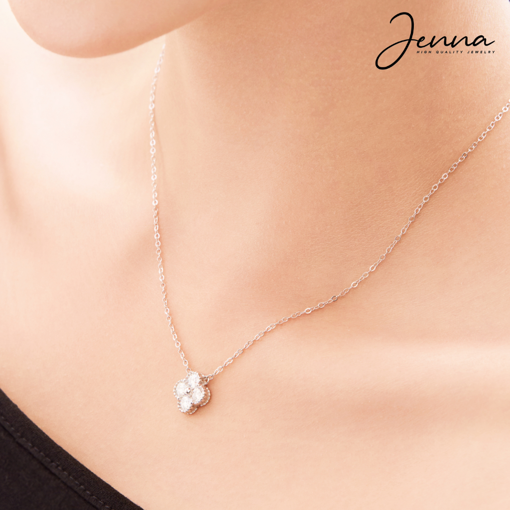 Dây chuyền Bạc cao cấp Cỏ Bốn Lá Lucky Clover JKC107 đính đá thời thượng