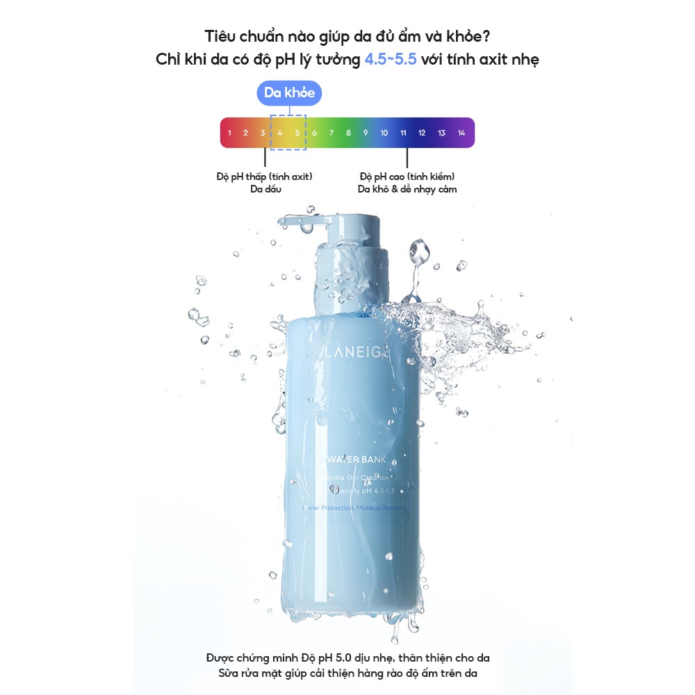 [MỚI] Sữa Rửa Mặt Dạng Gel Sạch Sâu Dịu Nhẹ Laneige Water Bank Gentle Gel Cleanser 250ml | BigBuy360 - bigbuy360.vn
