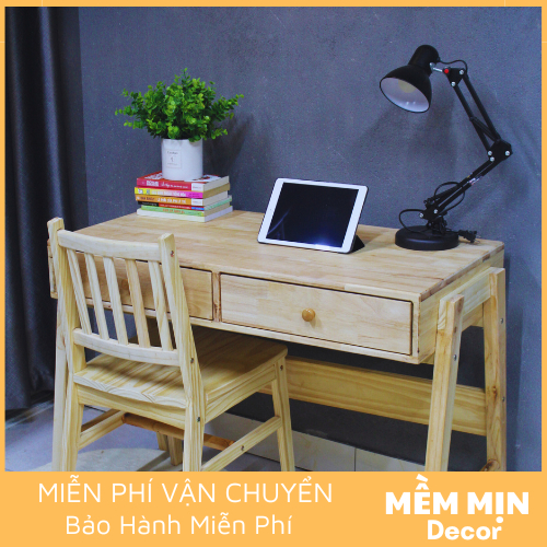 Bàn Làm Việc Gỗ Tự Nhiên Có Ngăn Kéo Tiện Dụng - BLV_TN04 - Memmin Decor | BigBuy360 - bigbuy360.vn