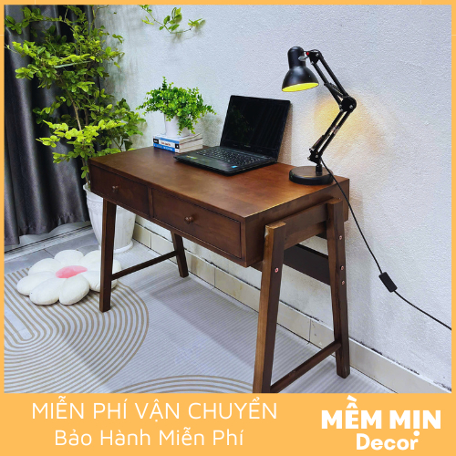 Bàn Làm Việc Gỗ Tự Nhiên Có Ngăn Kéo Tiện Dụng - BLV_TN04 - Memmin Decor | BigBuy360 - bigbuy360.vn