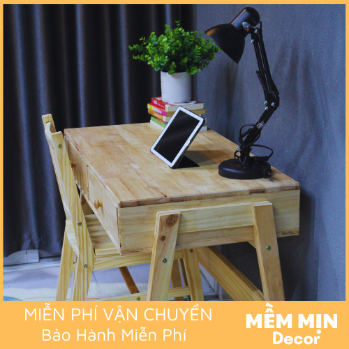 Bàn Làm Việc Gỗ Tự Nhiên Có Ngăn Kéo Tiện Dụng - BLV_TN04 - Memmin Decor | BigBuy360 - bigbuy360.vn