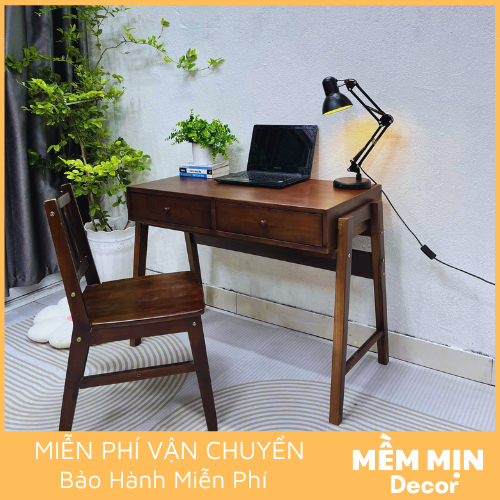Bàn Làm Việc Gỗ Tự Nhiên Có Ngăn Kéo Tiện Dụng - BLV_TN04 - Memmin Decor | BigBuy360 - bigbuy360.vn