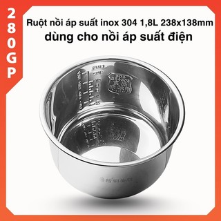 Ruột nồi áp suất điện Inox 304 5L  dày dặn  – Lõi nồi áp suất điện, lòng nồi áp suất đa năng 5L, 238x138mm