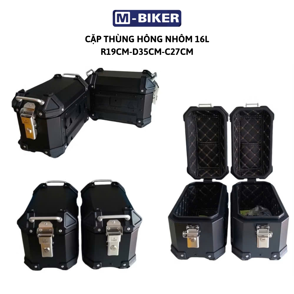 Thùng Hông Nhôm SERI 16L 25L 26L 28L 38L Cặp Thùng Hông Nhôm Chính Hãng Mbiker