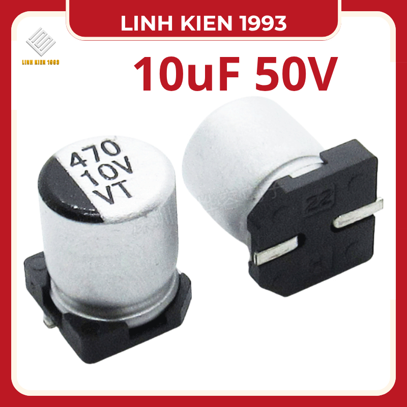 SÉT 3 CON Tụ nhôm 10uF 50V tụ nhôm dán smd tụ hóa lọc nguồn 10uF 50V