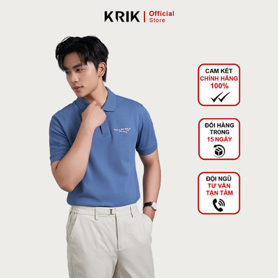 Áo Polo Nam KRIK Chất Liệu Cotton Thoáng Mát Form Regular In Chữ Chủ Đề Thời Gian PL2227