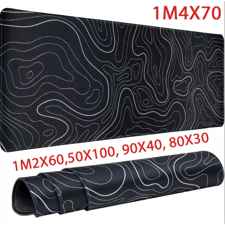 Lót chuột khổ cực lớn 1m4x70 full size, deskmat, pad chuột họa tiết tophography chống trơn trượt