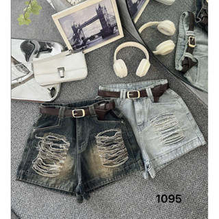 Quần Short Jean nữ Bigsize 55-90kg form A lưng cao phối rách có lót trong ko lộ Ms1095ĐN