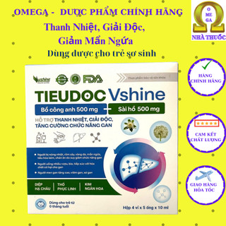 Siro Tiêu Độc Vshine [20 ống, HSD 2028] - Mát Gan, Dùng Cho Các Bé Hay Bị Rôm Sảy, Mẩn Ngứa, Mề Đay.