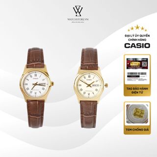 Đồng Hồ Pin Quartz Nữ Tay Nhỏ Vintage Casio LTP-V006GL Thiết Kế Mặt Kính Khoáng 25mm Vỏ Vàng Dây Da Cổ Điển Chính Hãng