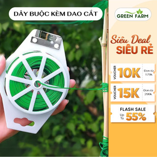 Dây buộc cành tích hợp dao cắt tiện lợi, Dây buộc làm vườn đa năng cố định thân cây dây kẽm bọc nhựa