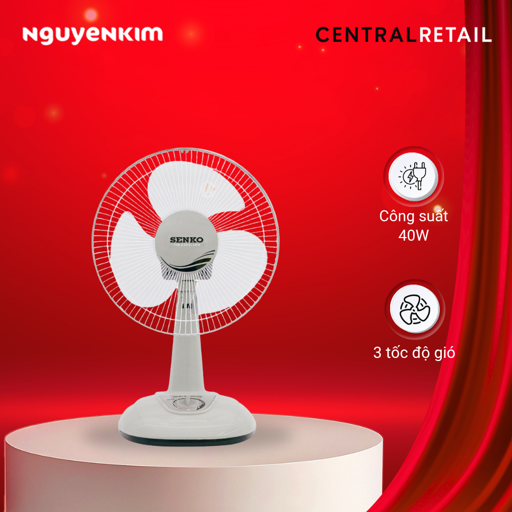 Quạt bàn Senko B1213 Kem Nâu