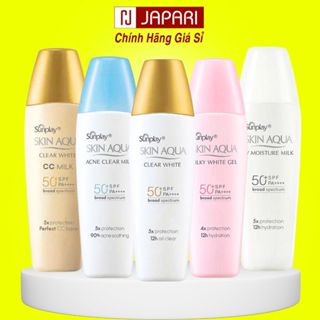 [CHÍNH HÃNG] Kem Chống Nắng Sunplay Skin Aqua Cho Da Mặt, Toàn Thân Kcn Sữa/Gel Nắp Vàng/xanh/hồng/trắng Mỹ Phẩm JAPARI
