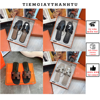 H38 ( Tone đen) Dép lê nữ da sần quai ngang hàng QCCC fullbox