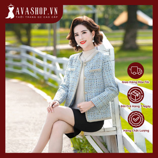 Áo Khoác Dạ Tweed Phong Cách Hàn Quốc AD77 - Hàng Quảng Châu Cao Cấp