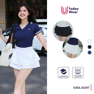 Chân váy ngắn thể thao Kira Skirt Today U Wear có sẵn quần bảo hộ dáng xoè hai tầng chơi cầu lông tennis chạy bộ
