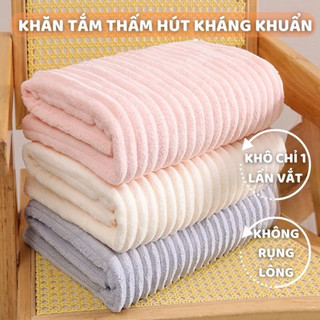 Khăn tắm, khăn mặt sợi sóng siêu thấm hút, chất liệu dày dặn cao cấp không rụng lông