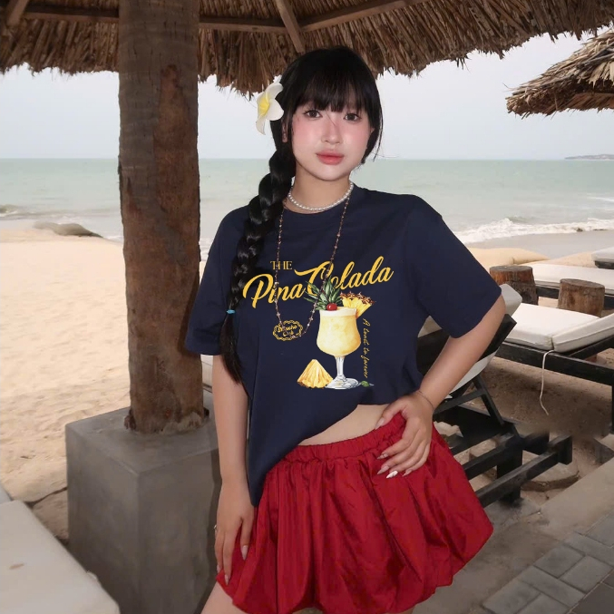 Áo thun boxy chill vibes 2104 HLFashion cổ tròn vải cotton 2c 250gsm đứng form in mix | BigBuy360 - bigbuy360.vn
