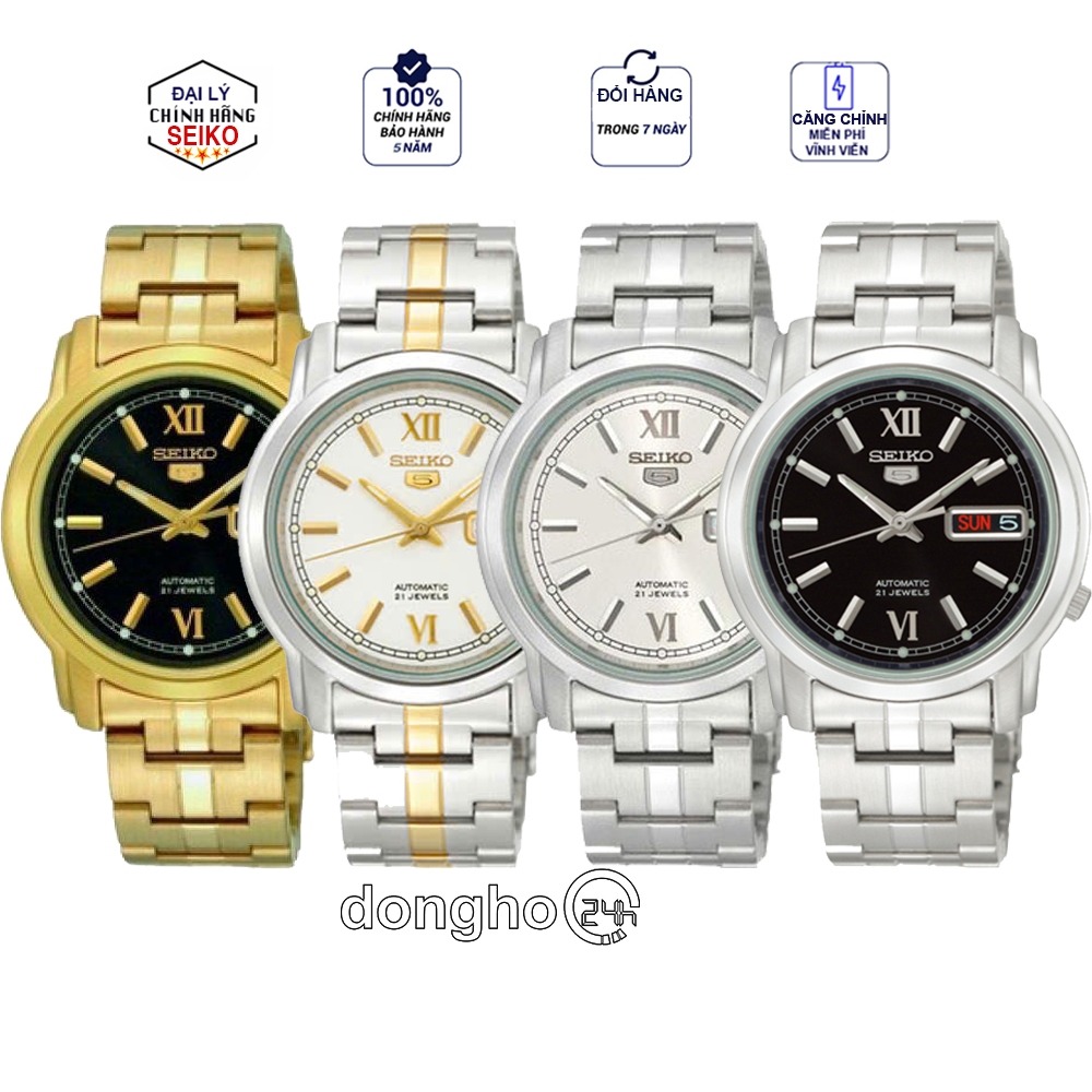 Đồng hồ Seiko 5 SNKK Series - Nam - Automatic (Tự Động) Dây Kim Loại - Chính Hãng - Size 37mm