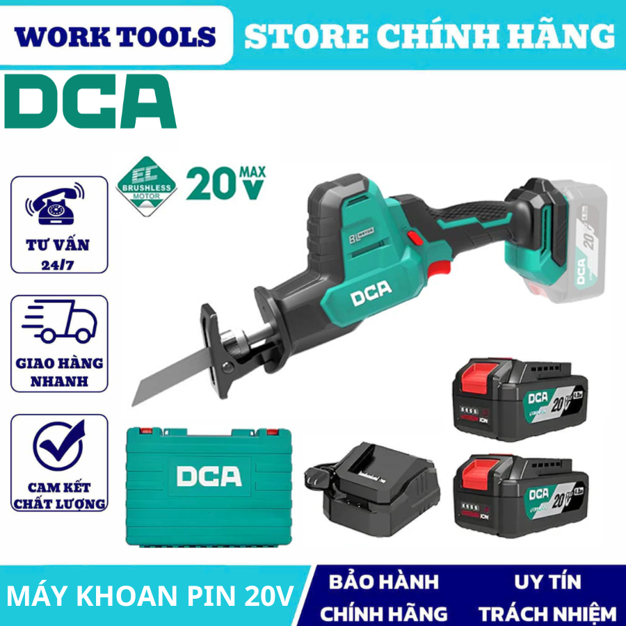 DCA MÁY CƯA KIẾM KHÔNG THAN DÙNG PIN 20V  ADJF22Z / ADJF22EM