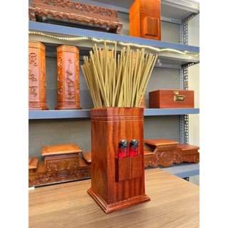 Ống đựng nhang vuông có chỗ để bật tiện dụng , sang trọng cao 26cm