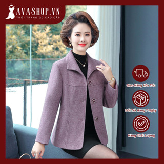 Áo Khoác Dạ Nữ Ngắn Trung Niên AD81 - Hàng Quảng Châu Cao Cấp